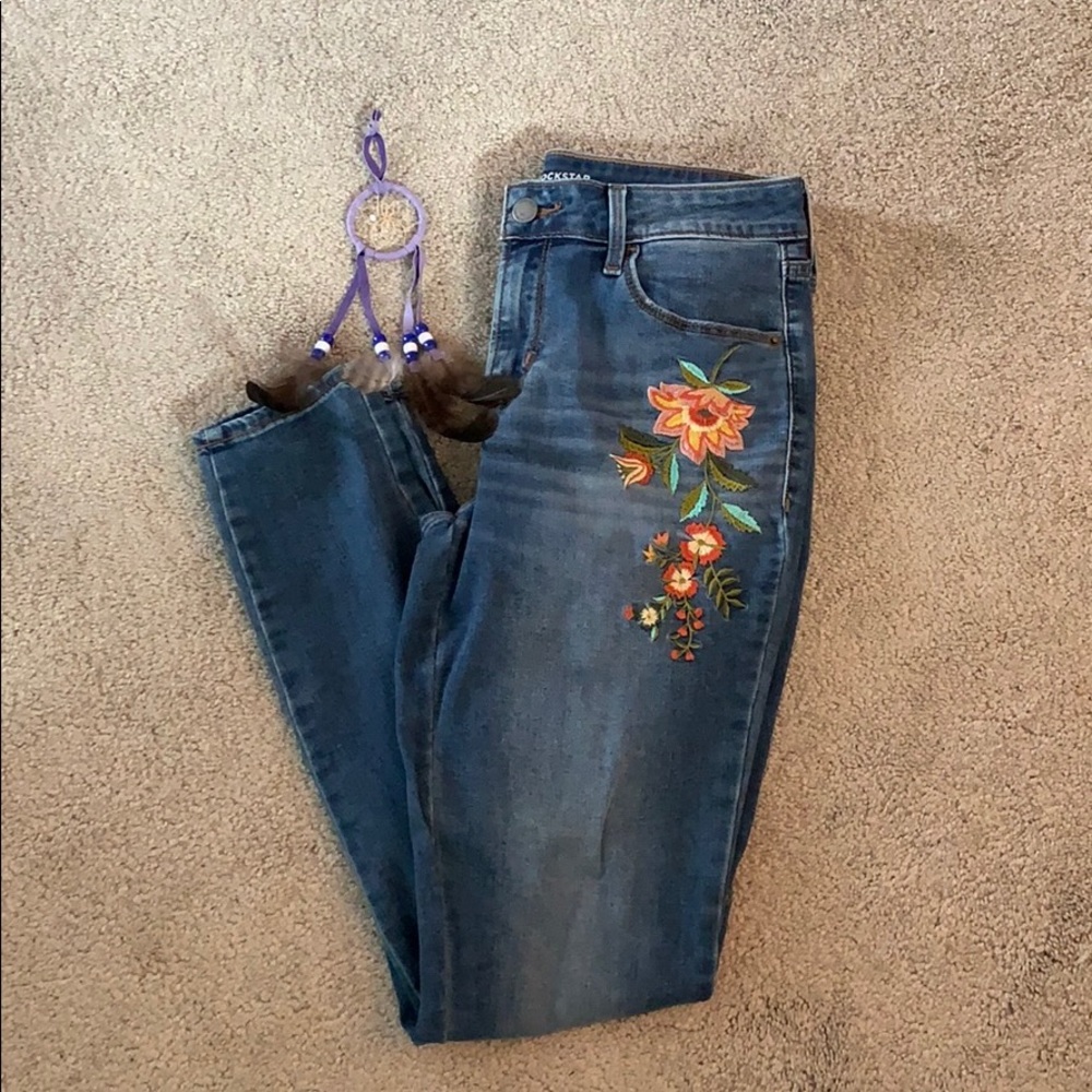 Old Navy Embroidered Rockstar Jeans
